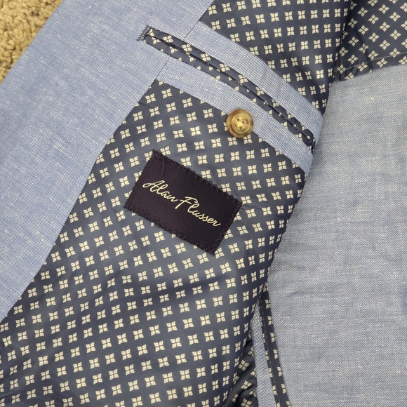 Allen Flusser Light Blue 2 Button Blazer - Picture 7 of 12